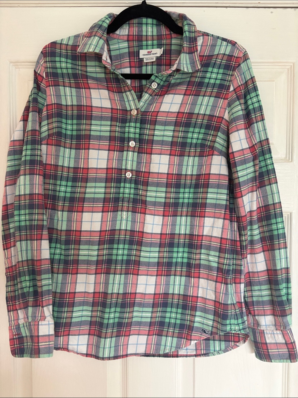 Vineyard Vines Plaid Button-Down Shirt in Green & Red - Picture 1 of 5